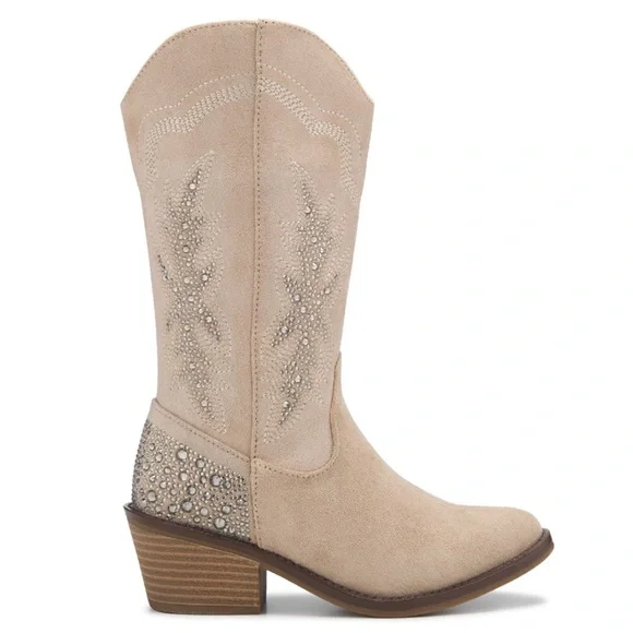 NWT Sand Jeweled Kids Western Boot Big Kid, size 4 - Picture 2 of 6